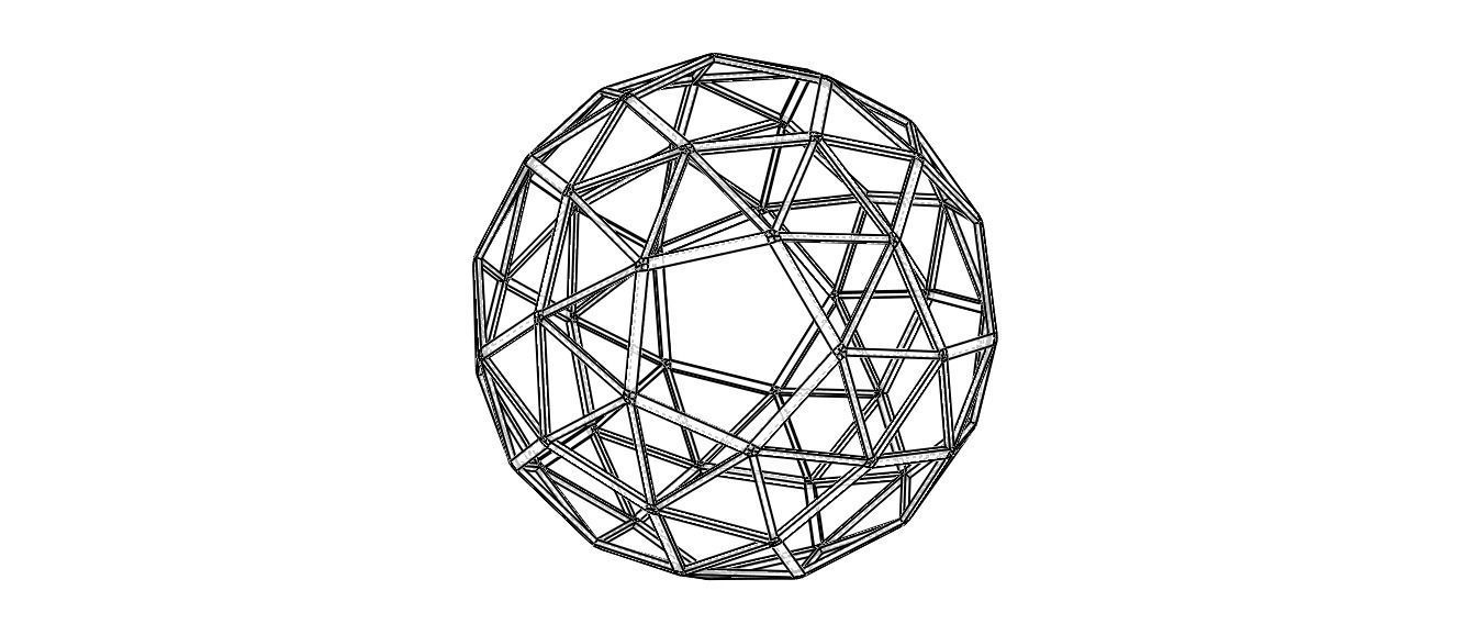 Wireframe Shape Snub Dodecahedron 3D print model_11