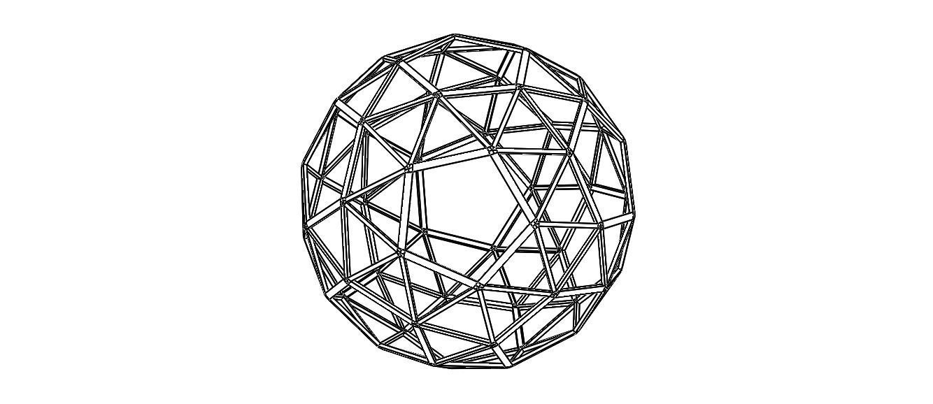 Wireframe Shape Snub Dodecahedron 3D print model_10