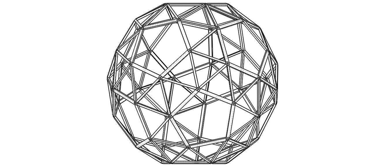 Wireframe Shape Snub Dodecahedron 3D print model_31