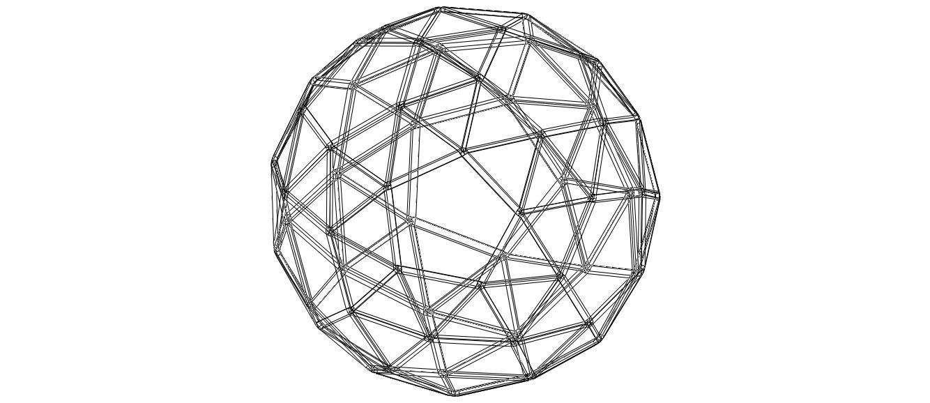 Wireframe Shape Snub Dodecahedron 3D print model_4