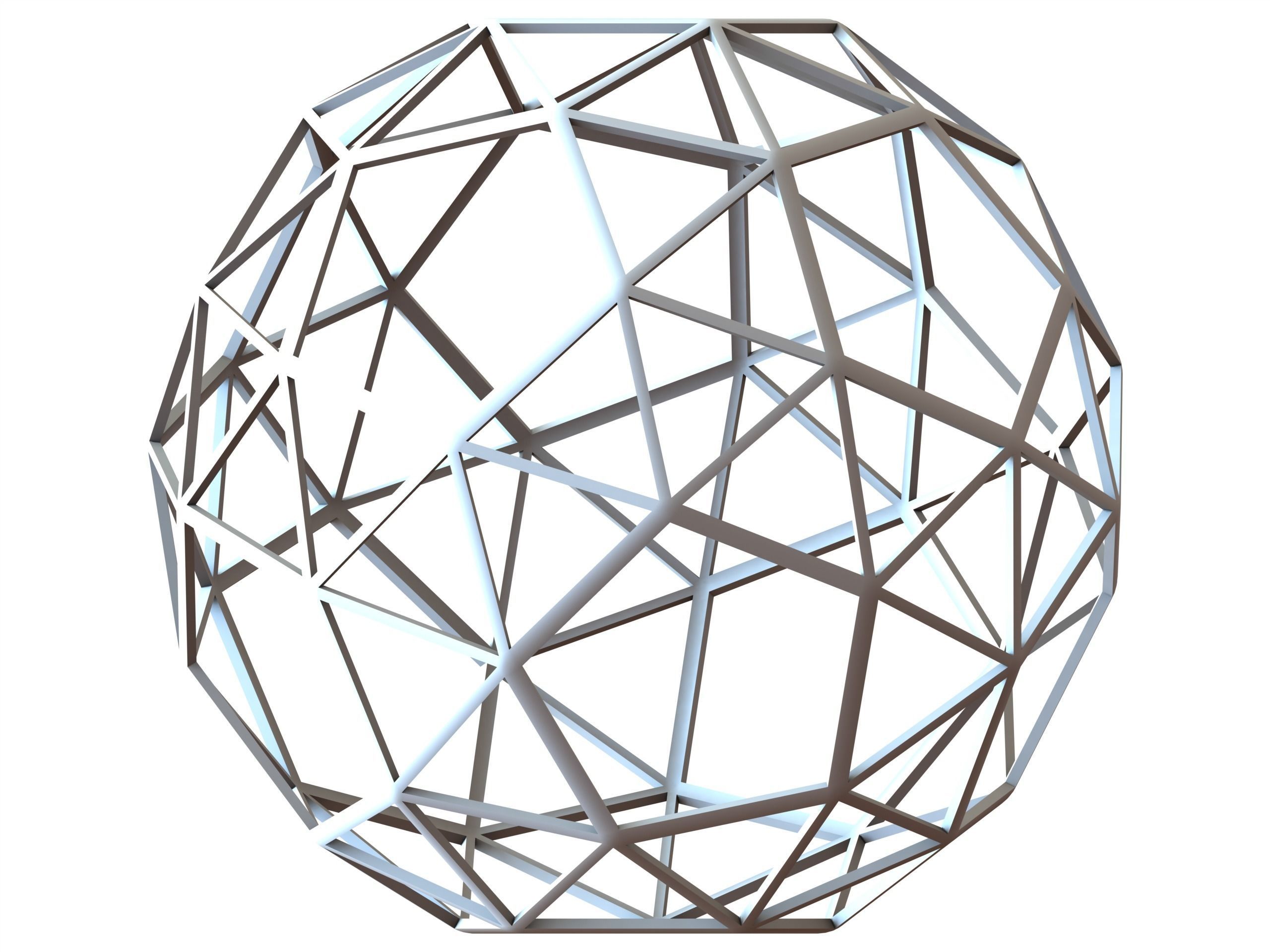 Wireframe Shape Snub Dodecahedron 3D print model_1