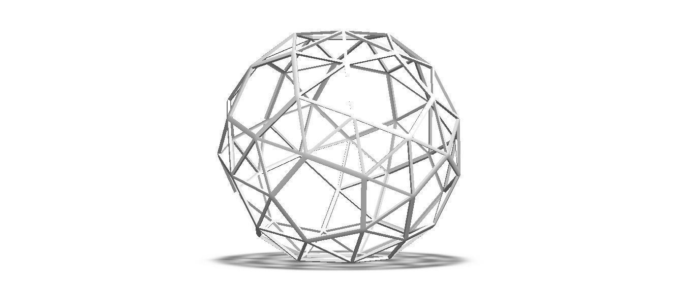 Wireframe Shape Snub Dodecahedron 3D print model_25