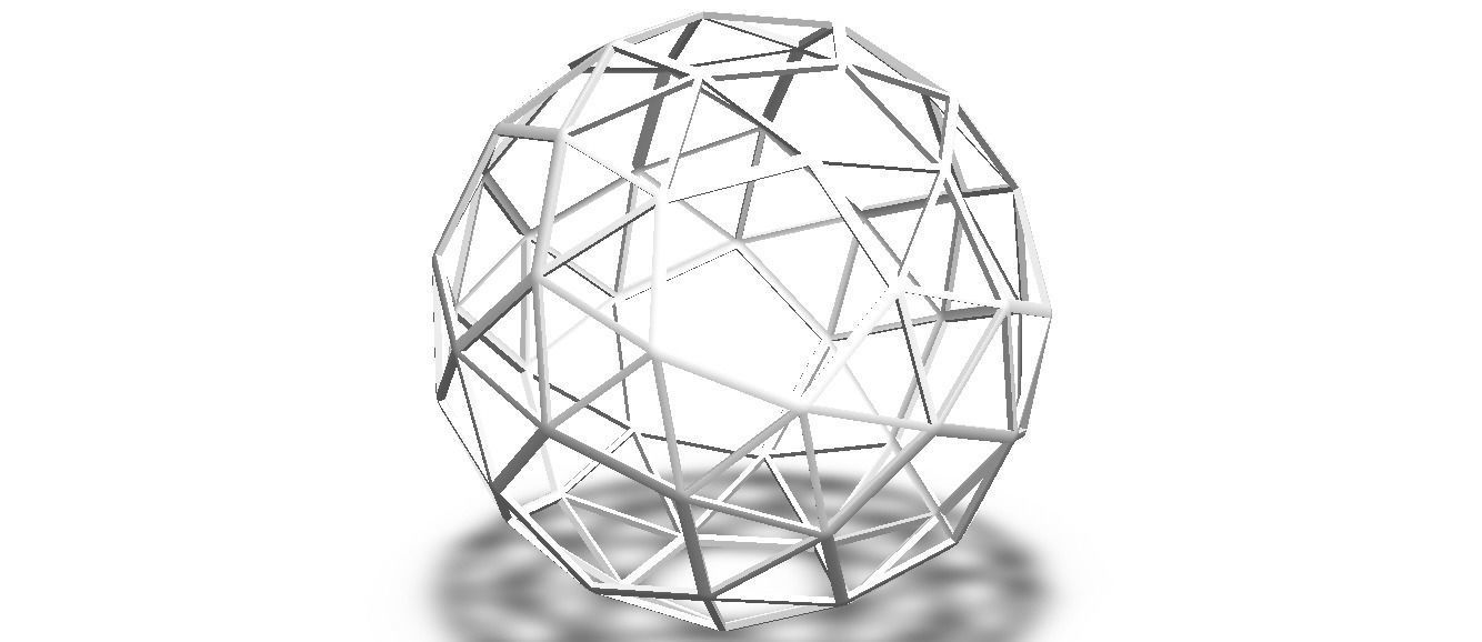 Wireframe Shape Snub Dodecahedron 3D print model_5