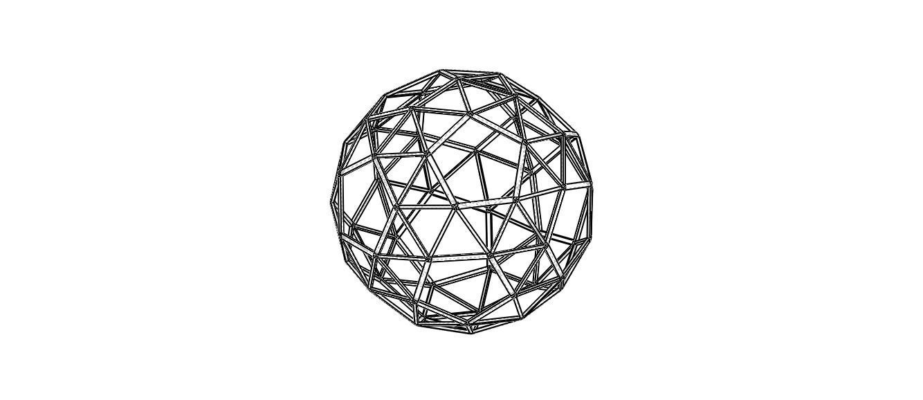 Wireframe Shape Snub Dodecahedron 3D print model_35