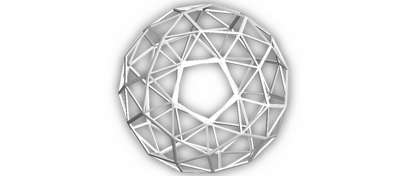 Wireframe Shape Snub Dodecahedron 3D print model_17
