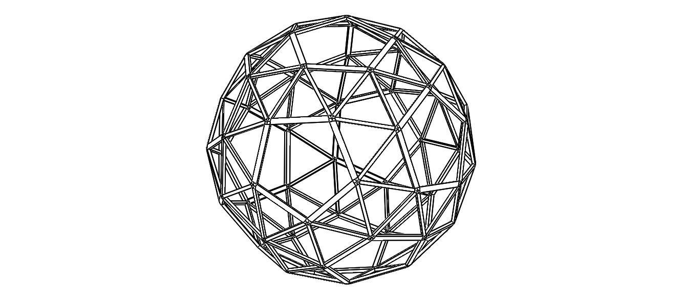 Wireframe Shape Snub Dodecahedron 3D print model_6