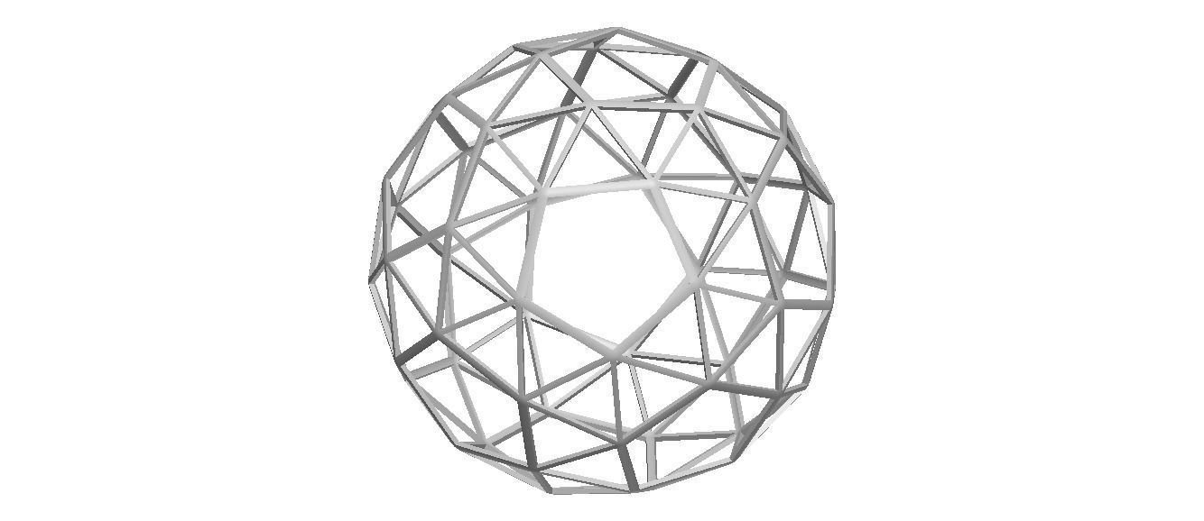Wireframe Shape Snub Dodecahedron 3D print model_41