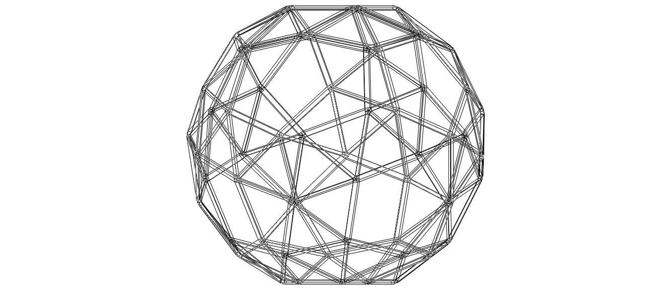 Wireframe Shape Snub Dodecahedron 3D print model_32