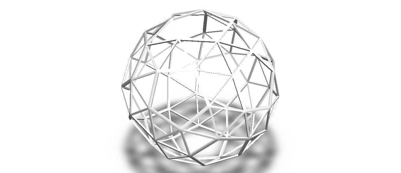 Wireframe Shape Snub Dodecahedron 3D print model_9