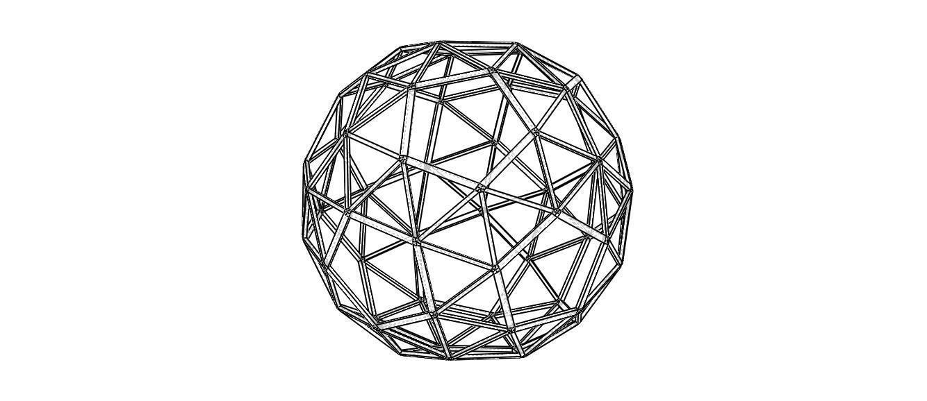 Wireframe Shape Snub Dodecahedron 3D print model_27