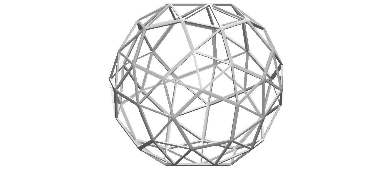 Wireframe Shape Snub Dodecahedron 3D print model_33