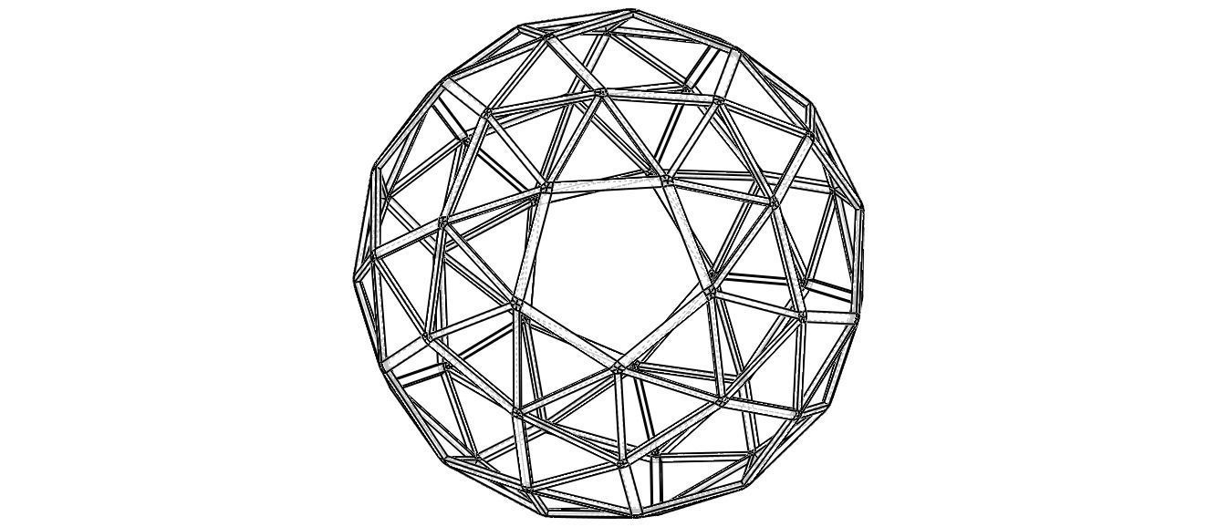 Wireframe Shape Snub Dodecahedron 3D print model_15