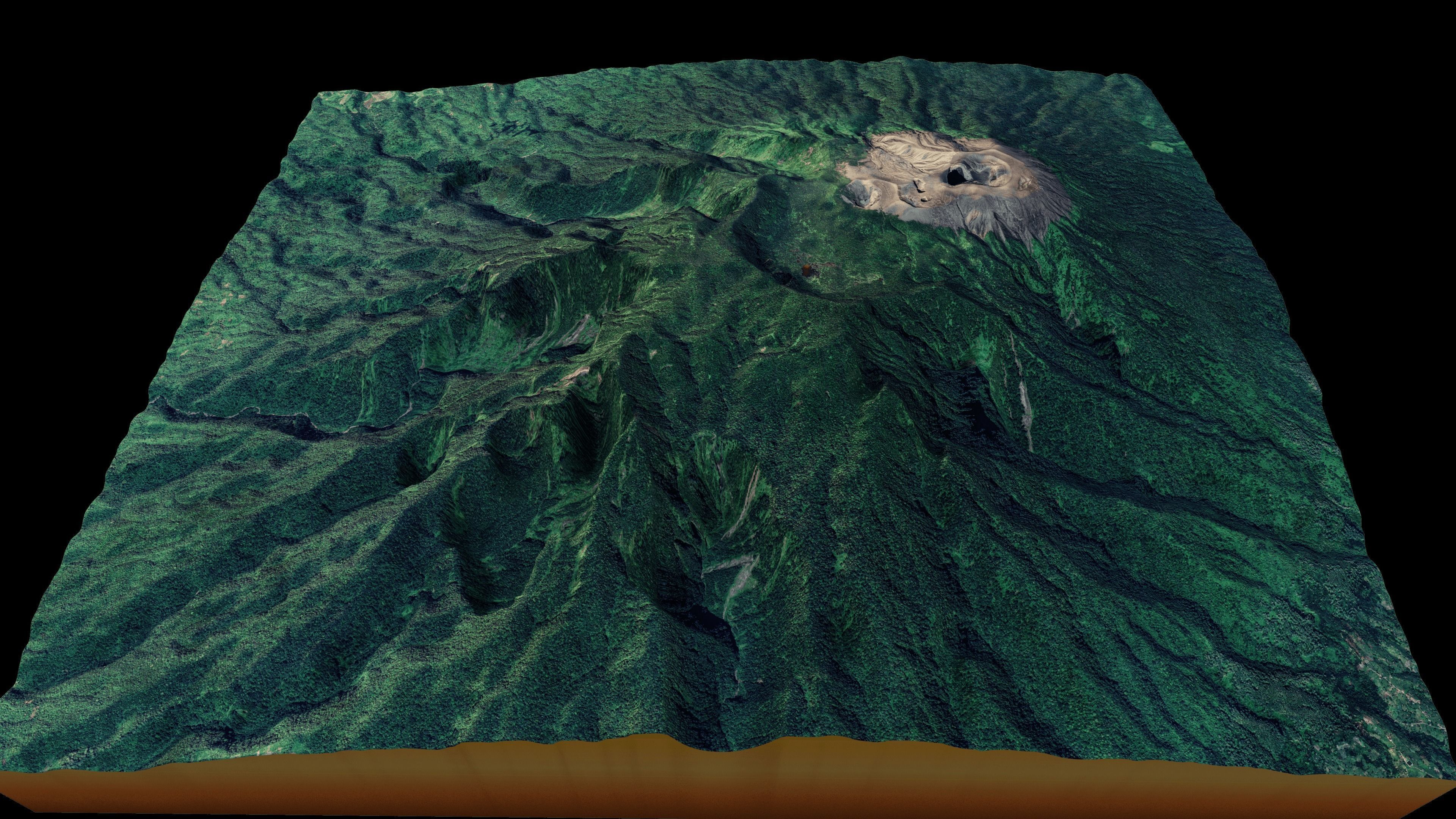Mount Merapi 3d terrain model Low-poly 3D model_7