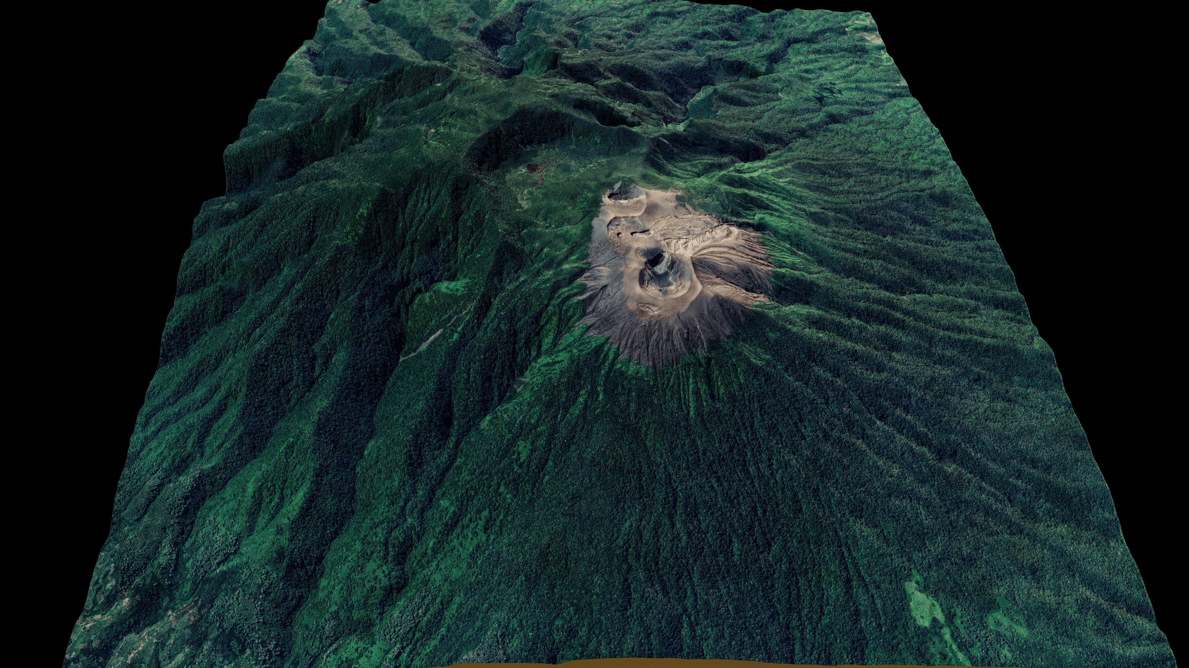 Mount Merapi 3d terrain model Low-poly 3D model_4