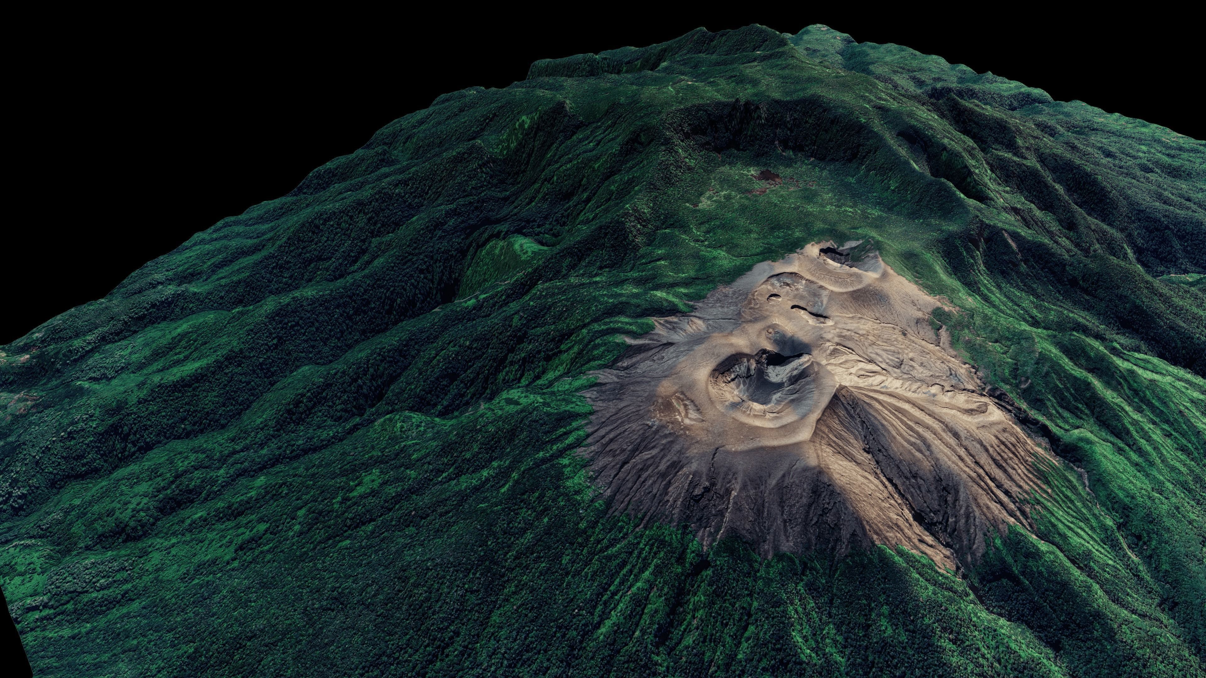 Mount Merapi 3d terrain model Low-poly 3D model_3