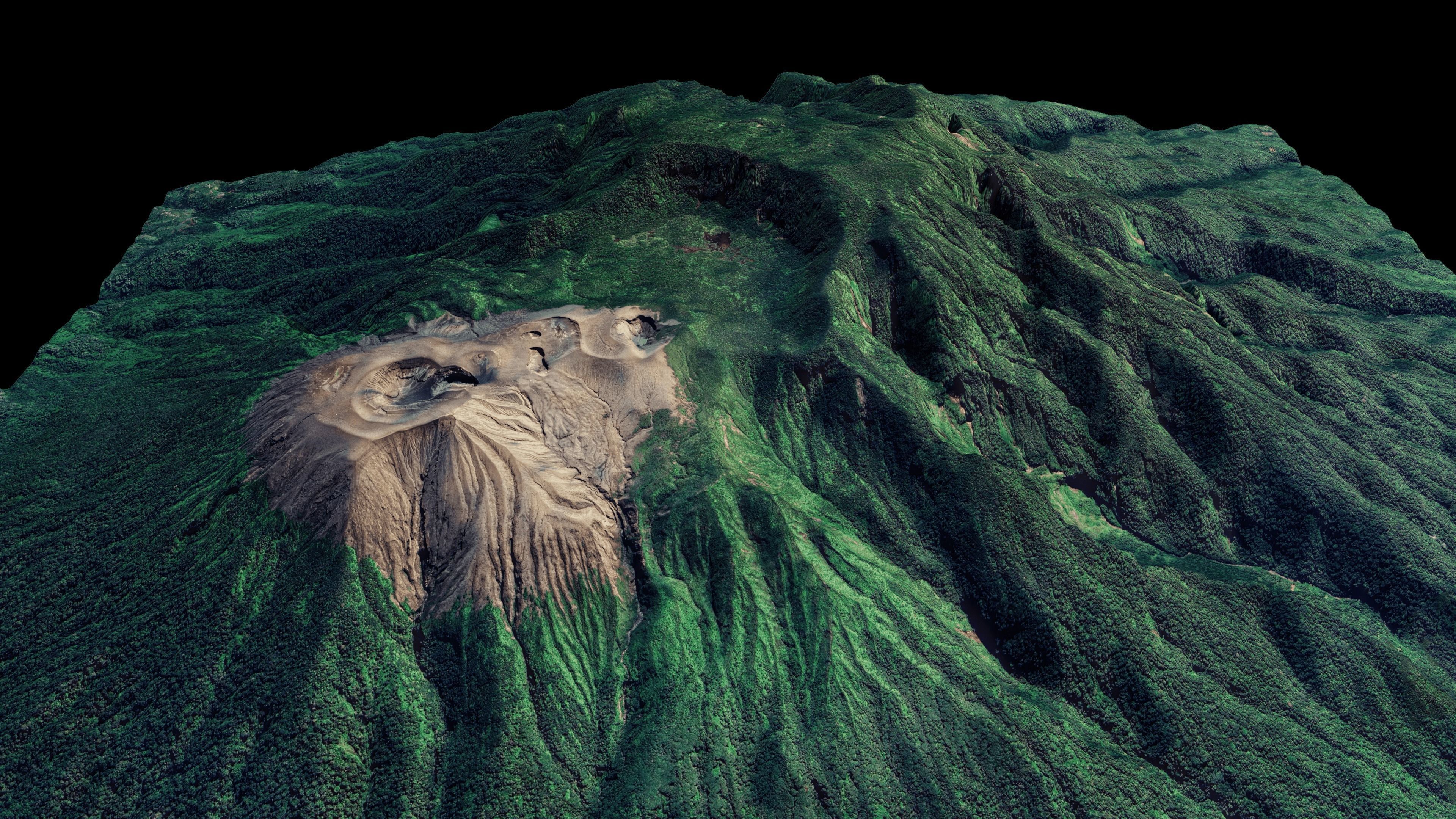 Mount Merapi 3d terrain model Low-poly 3D model_5