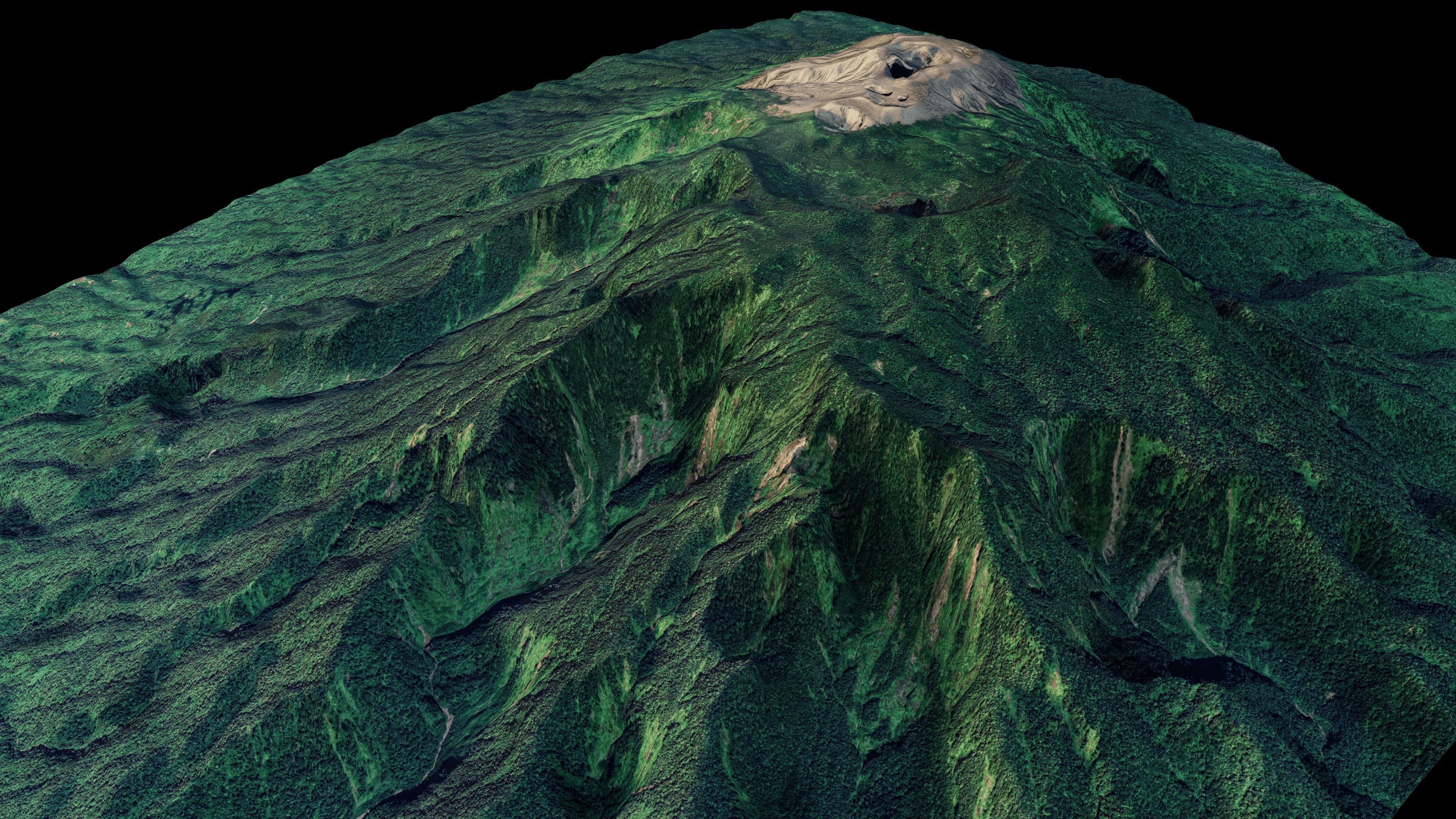 Mount Merapi 3d terrain model Low-poly 3D model_9