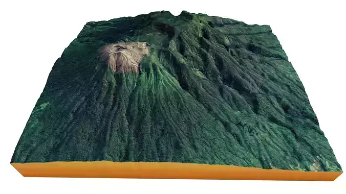 Mount Merapi 3d terrain model