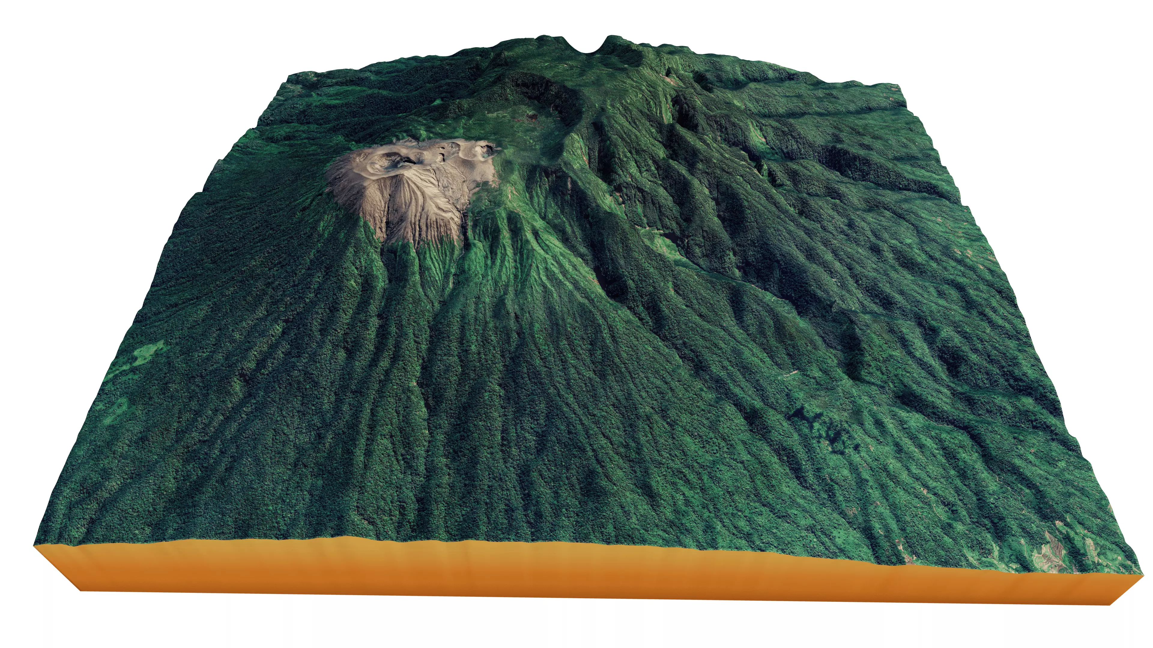 Mount Merapi 3d terrain model Low-poly 3D model_0