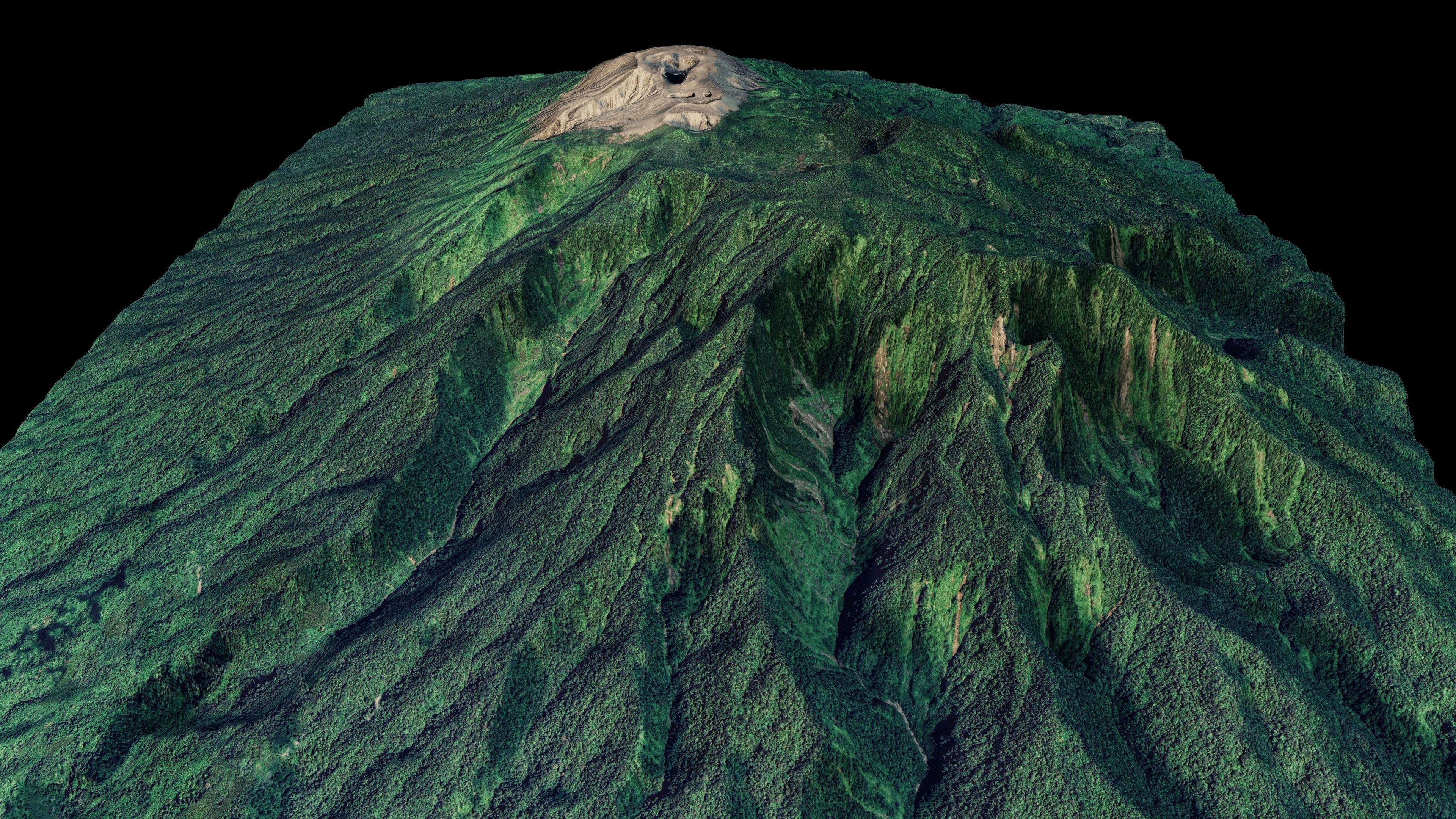 Mount Merapi 3d terrain model Low-poly 3D model_6