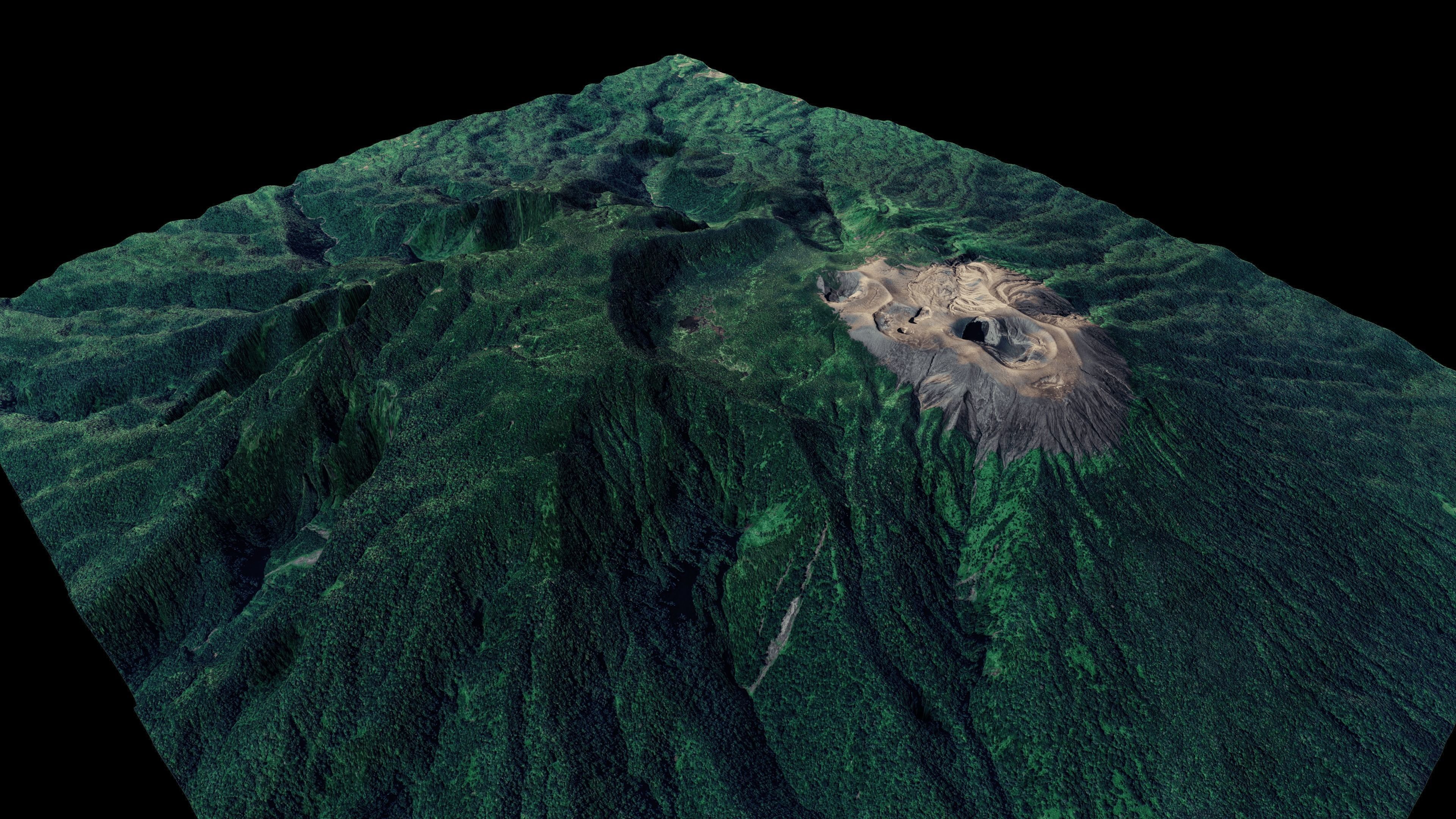 Mount Merapi 3d terrain model Low-poly 3D model_2