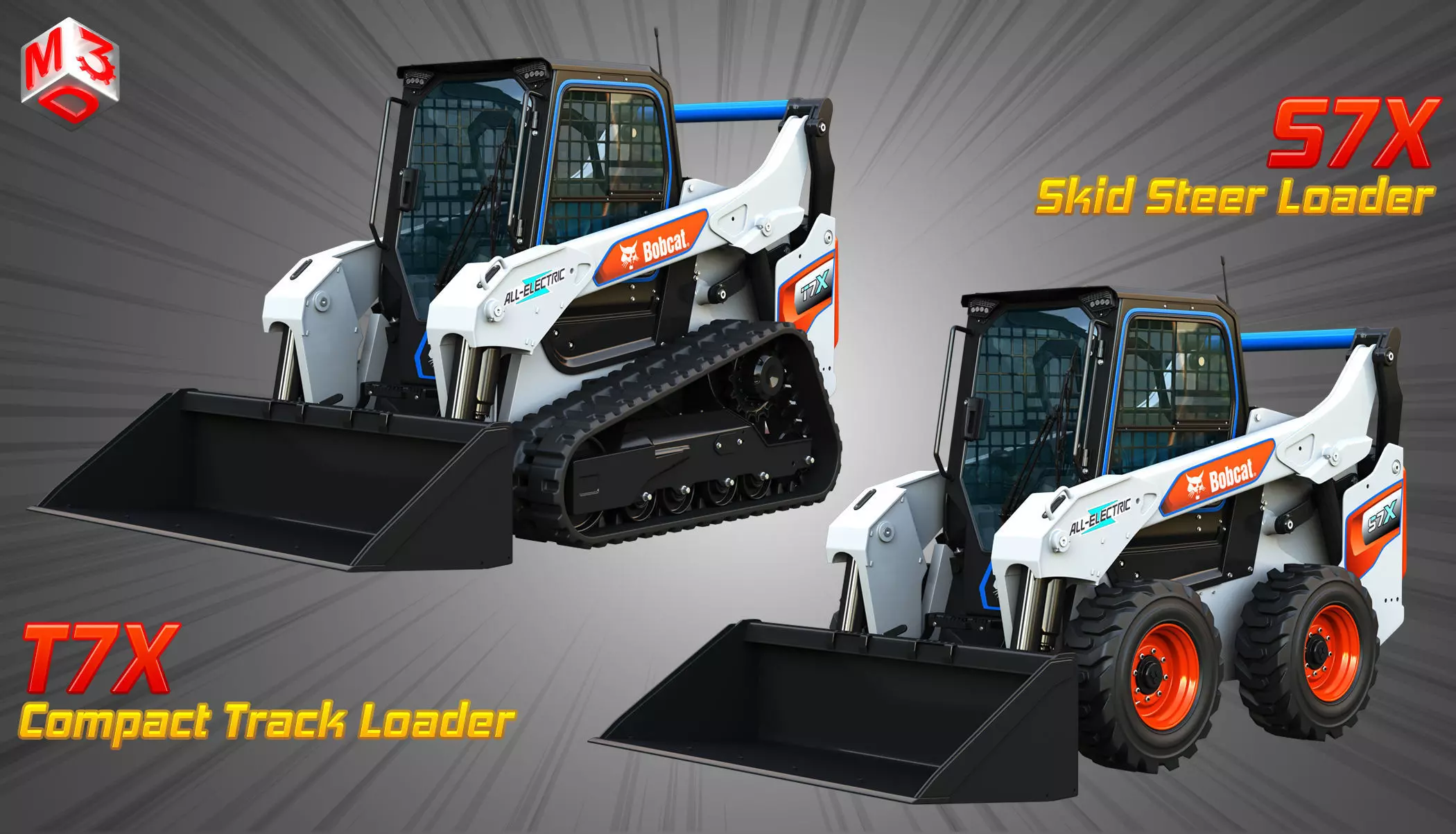 T7X - S7X  Compact Track - Skid Steer Loaders 2 in 1 3D Model Collection_0