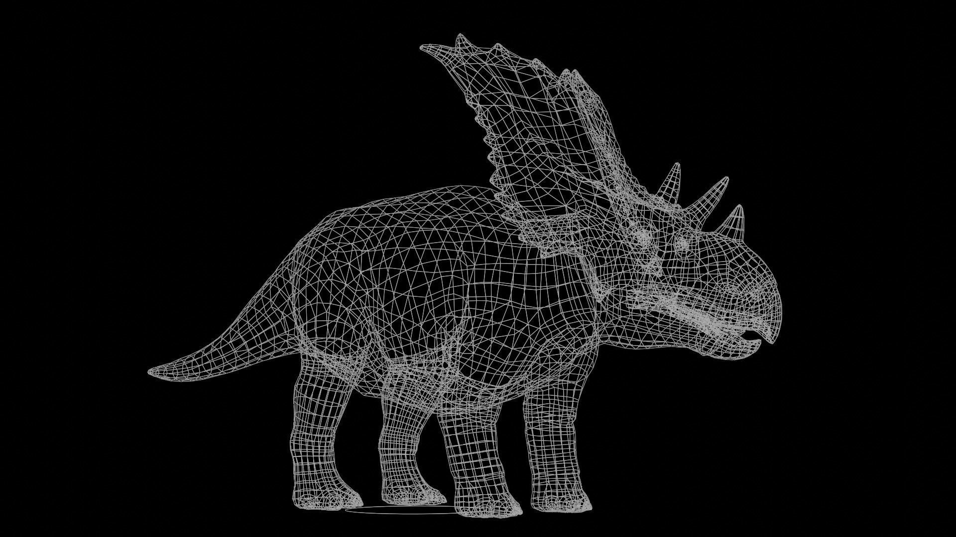 Chasmosaurus 3D Model Low-poly 3D model_3