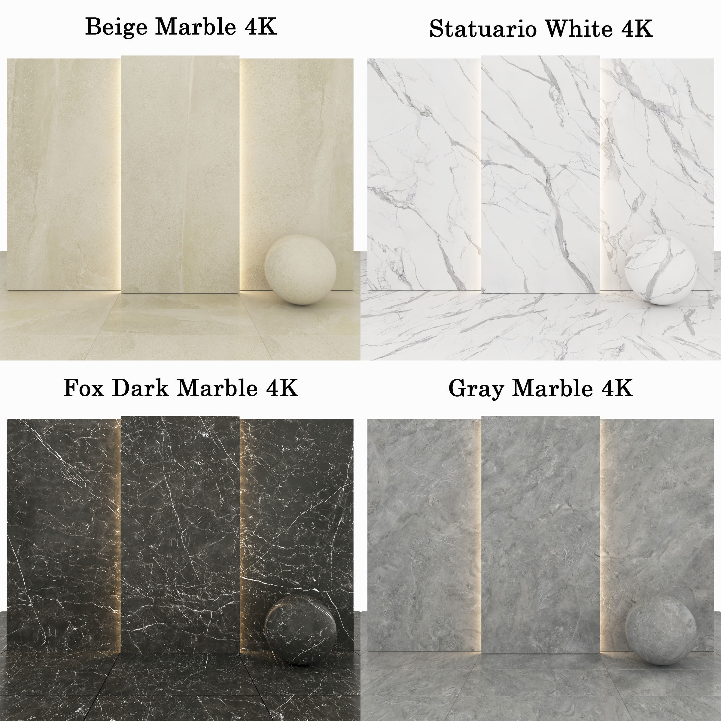 Marble 43 - Statuario-Fox Dark-Beige-Gray Texture_1