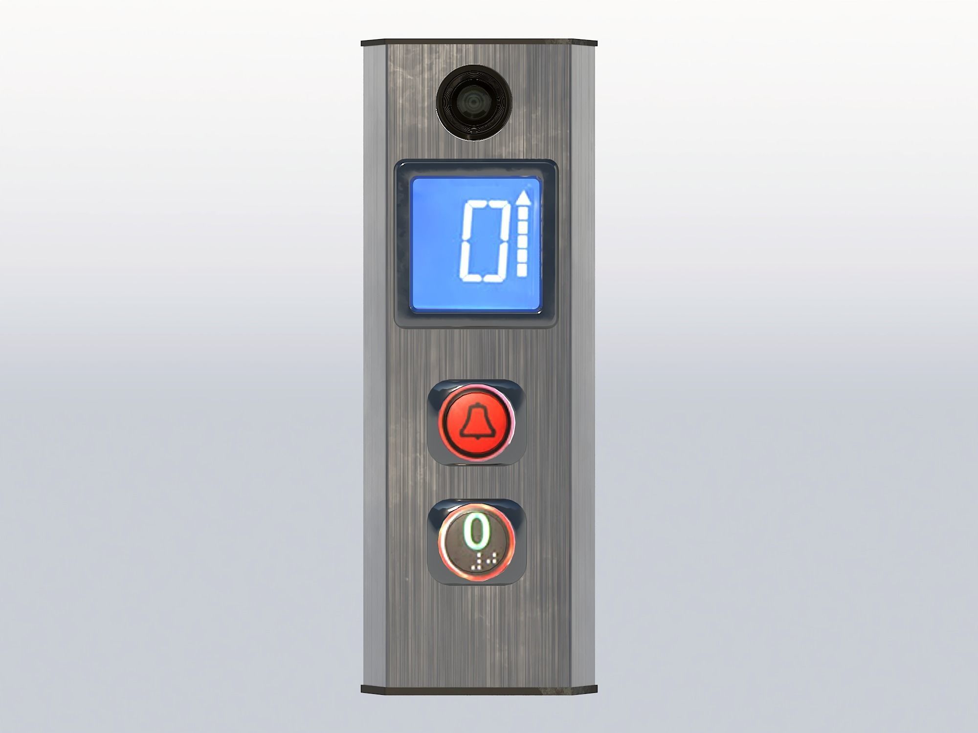 Elevator push button panel Low-poly 3D model_1