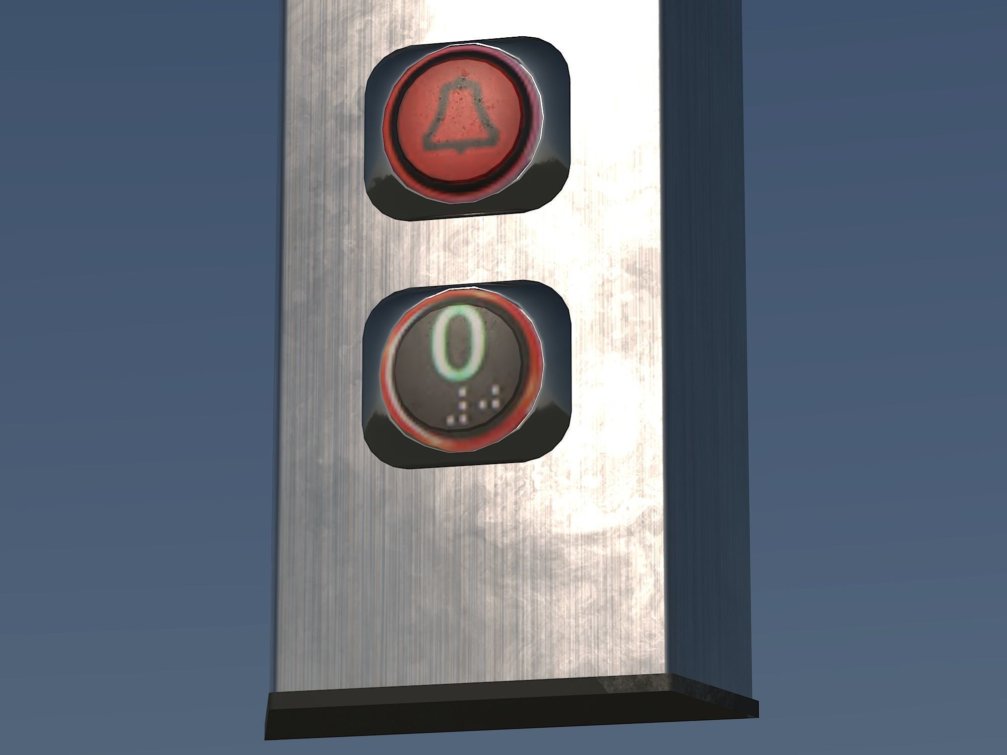 Elevator push button panel Low-poly 3D model_10