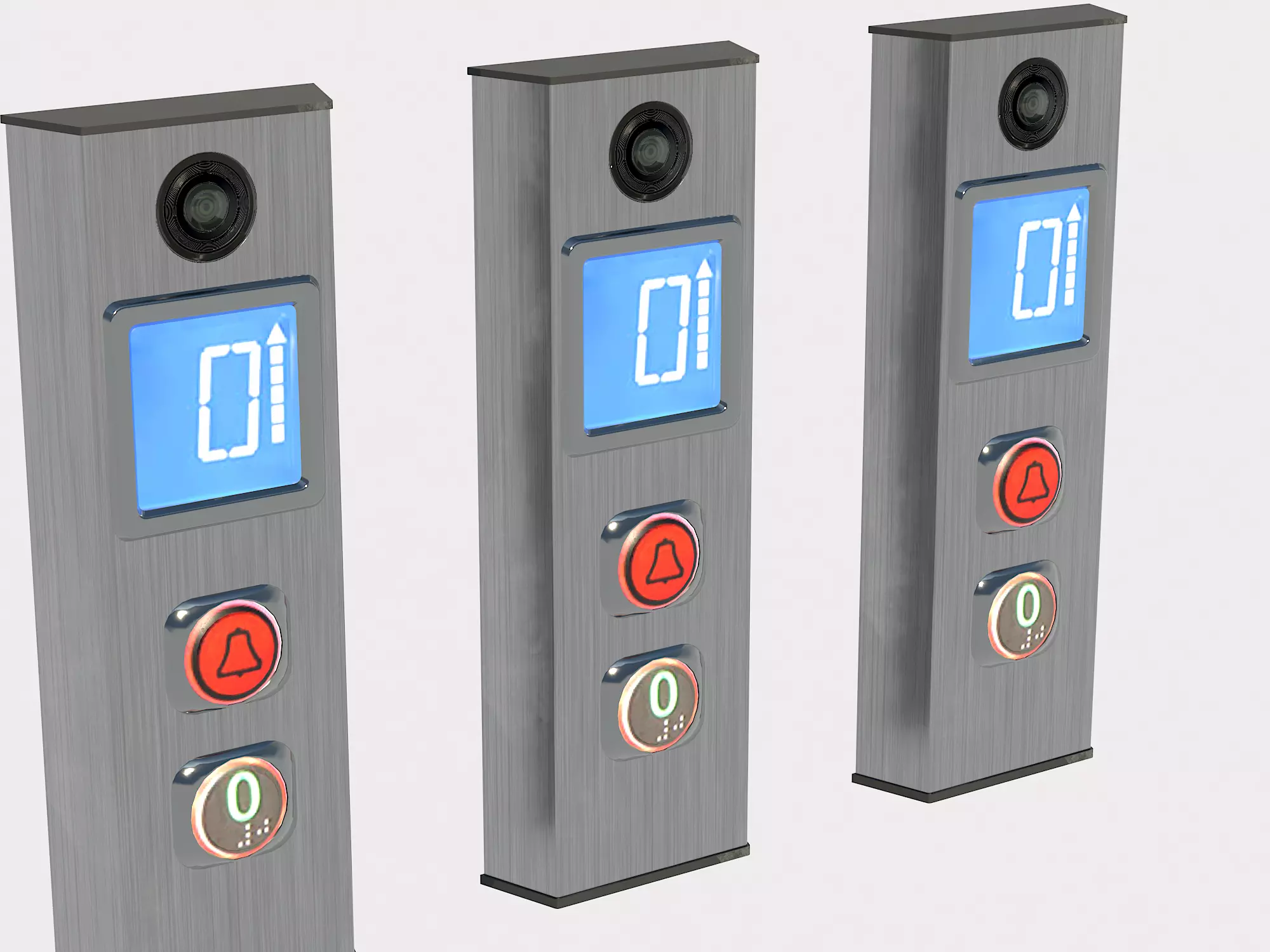Elevator push button panel Low-poly 3D model_0