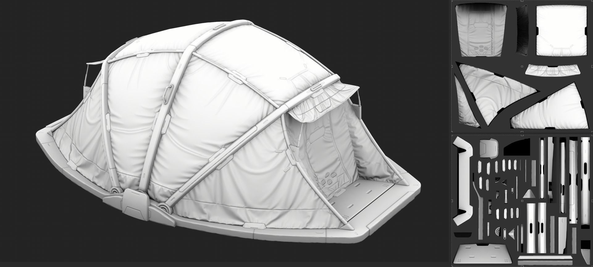 Military Camping Sci-Fi Modern Camp Low-Poly PBR 3d model Low-poly 3D model_15