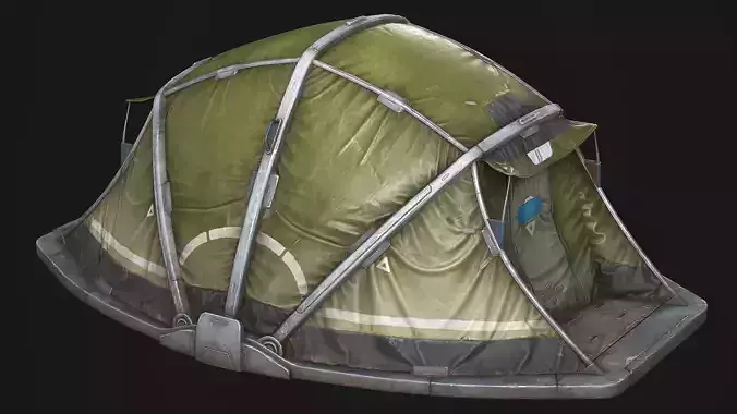 Military Camping Sci-Fi Modern Camp Low-Poly PBR 3d model Low-poly 3D model