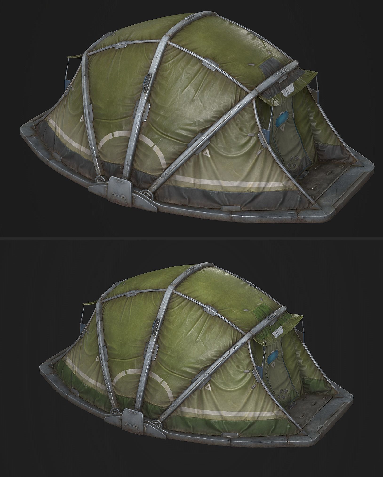 Military Camping Sci-Fi Modern Camp Low-Poly PBR 3d model Low-poly 3D model_3