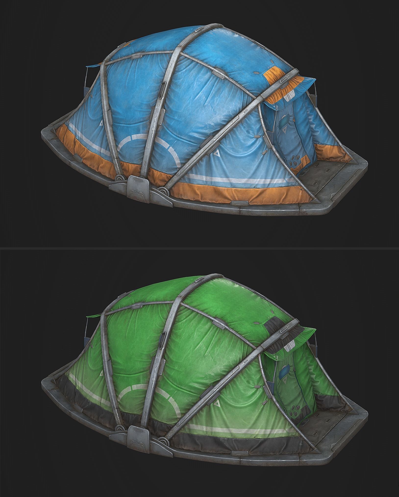 Military Camping Sci-Fi Modern Camp Low-Poly PBR 3d model Low-poly 3D model_7