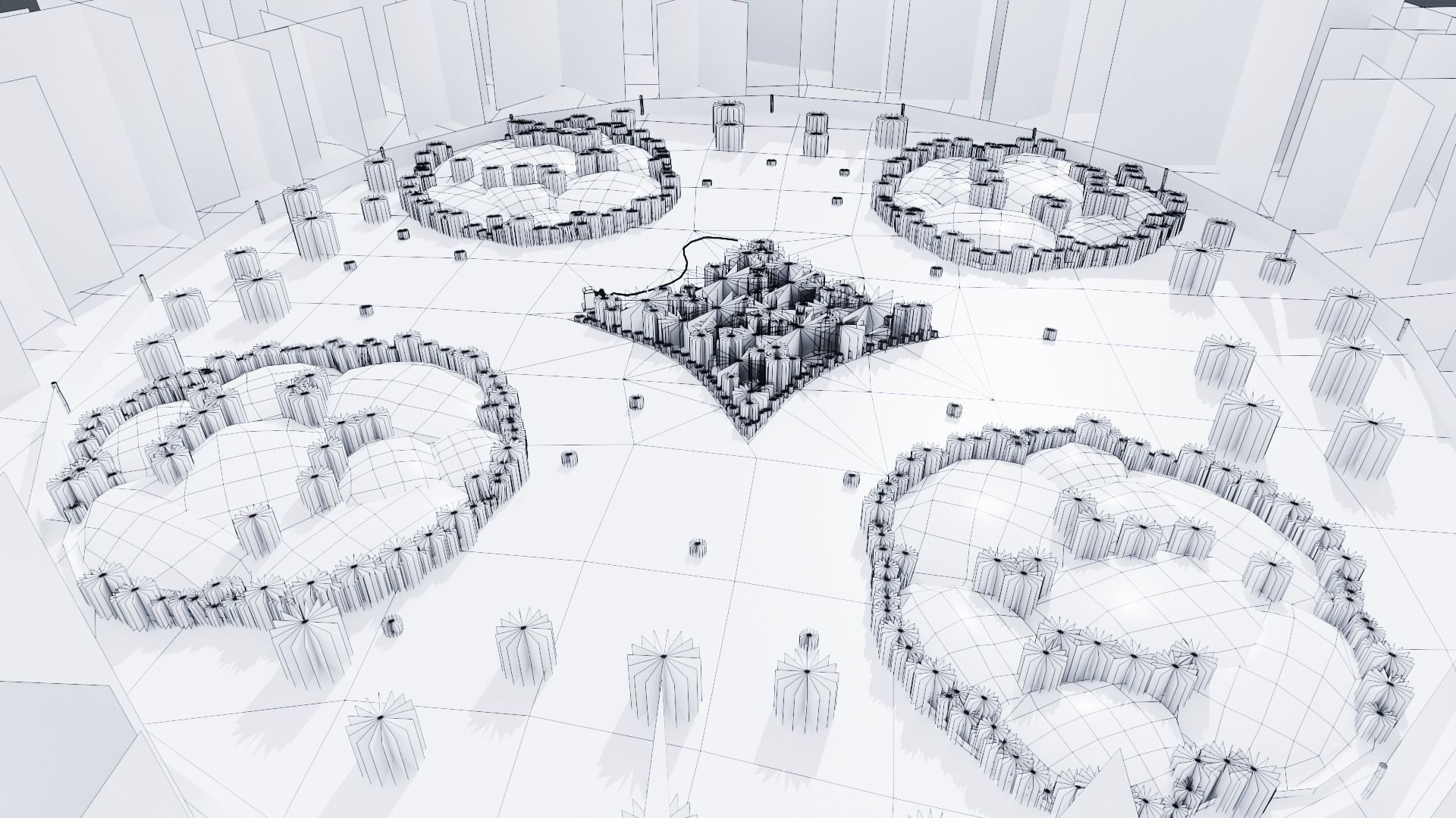 Garden Low-poly 3D model_7