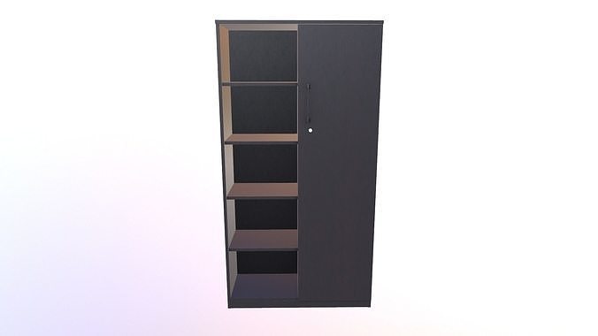 Wardrobe With Door And Shelfs In Wenge 3D model