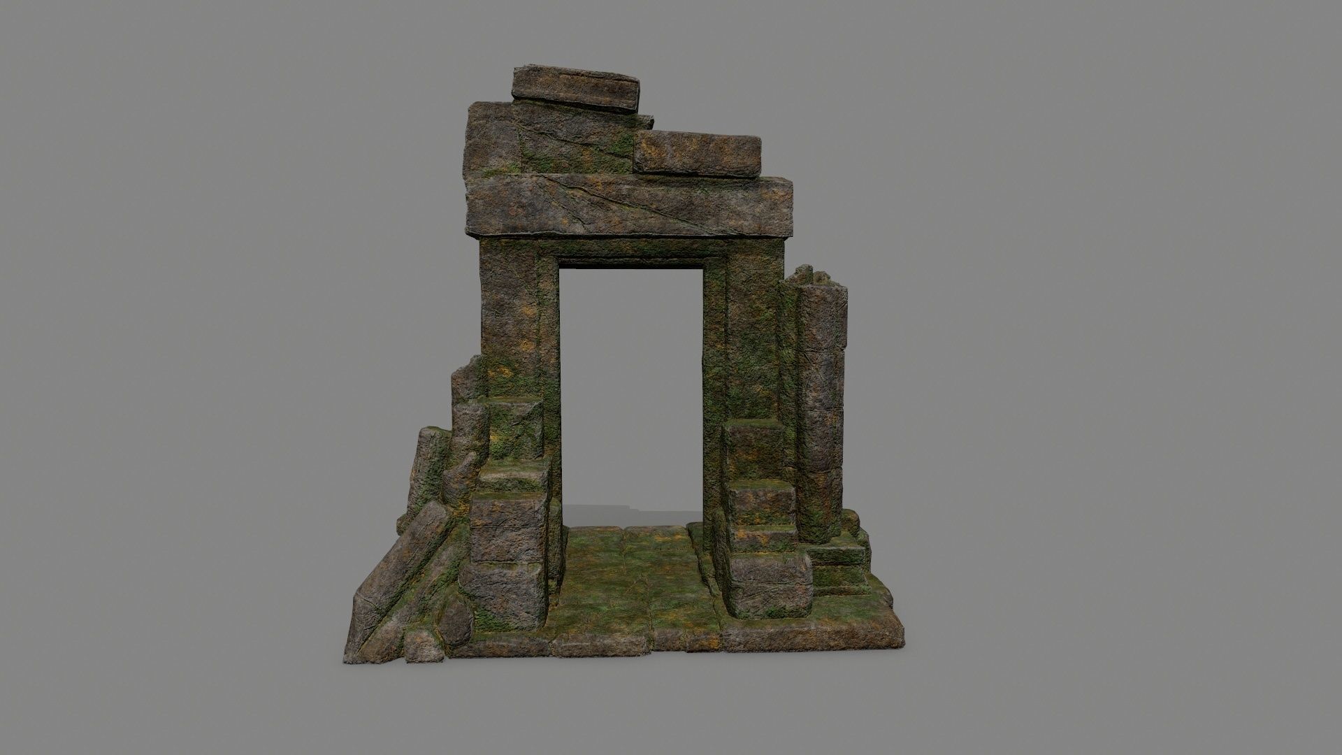 Ruin Gate Low-poly 3D model_6