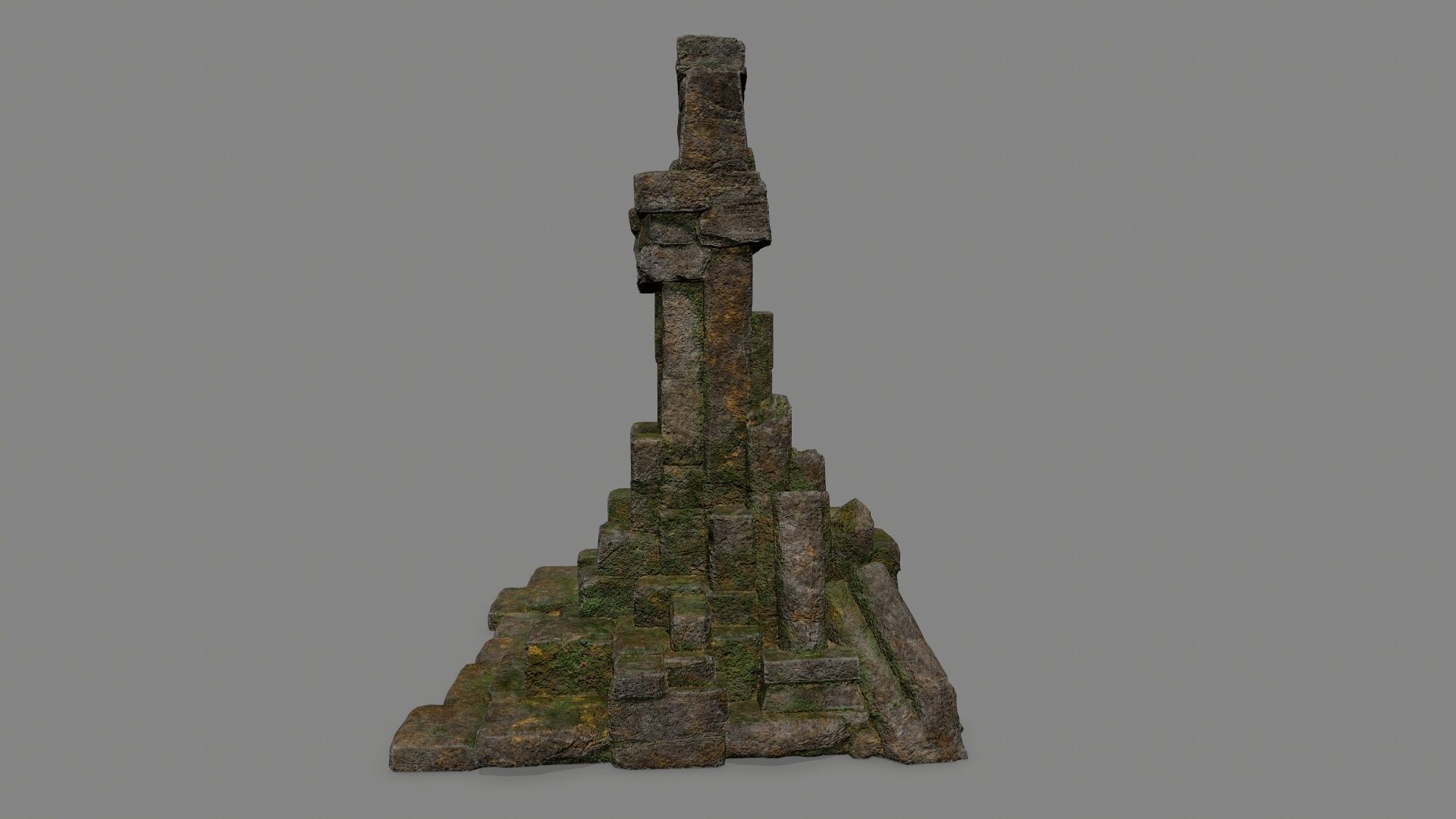 Ruin Gate Low-poly 3D model_8