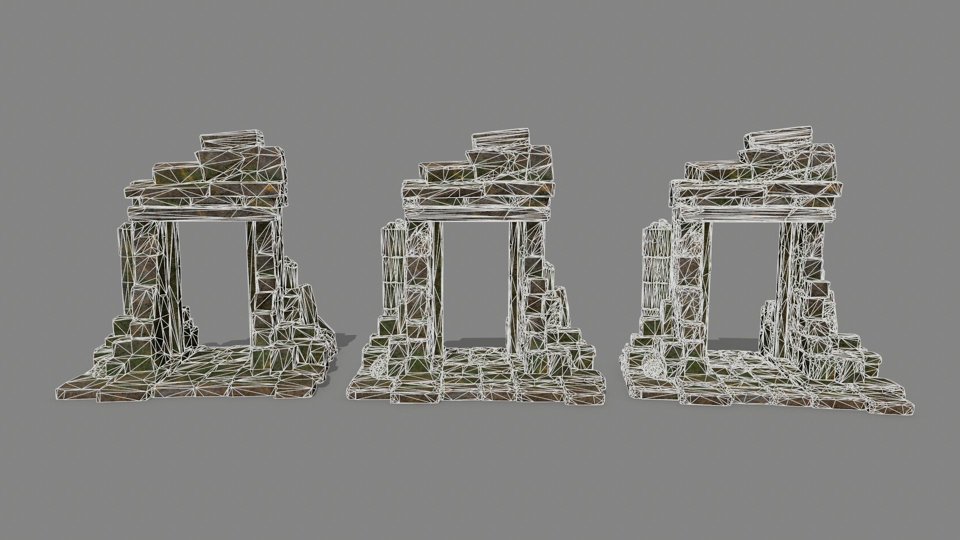 Ruin Gate Low-poly 3D model_12