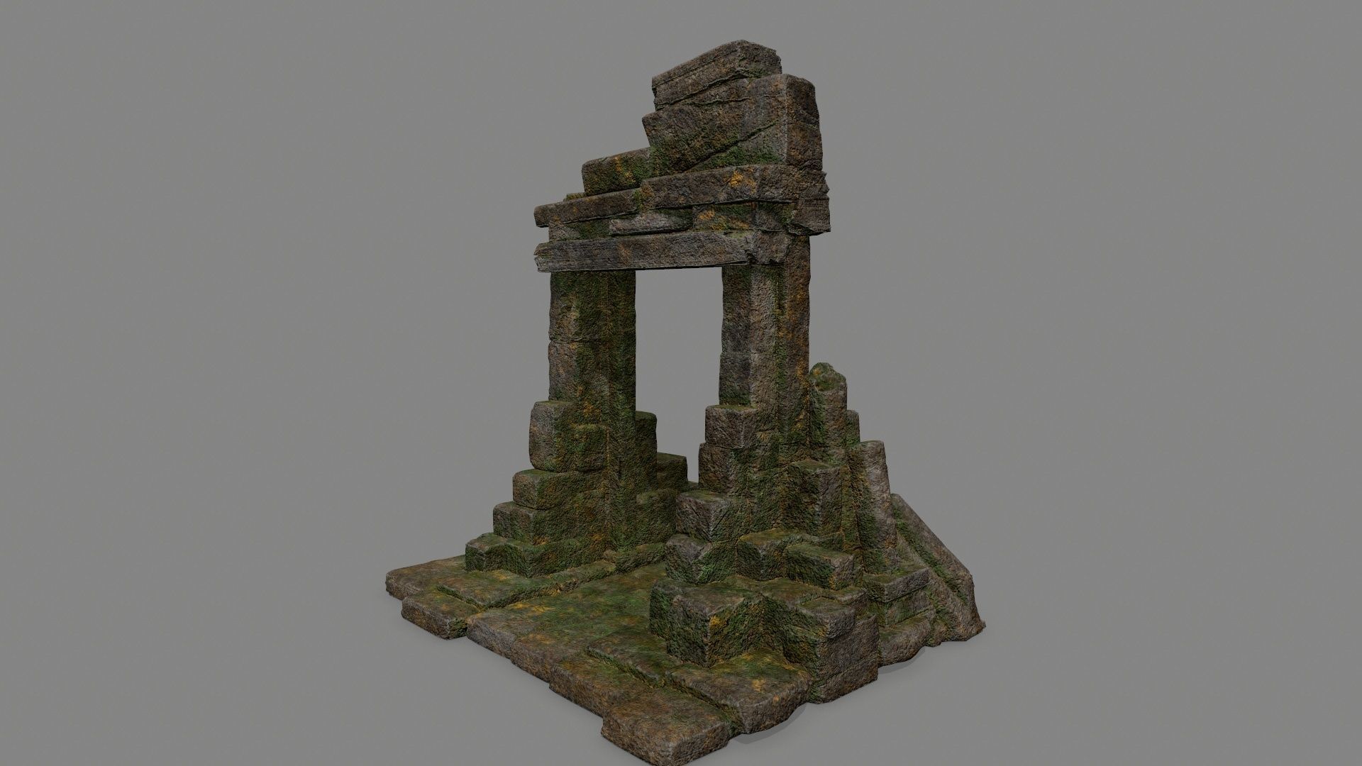 Ruin Gate Low-poly 3D model_9