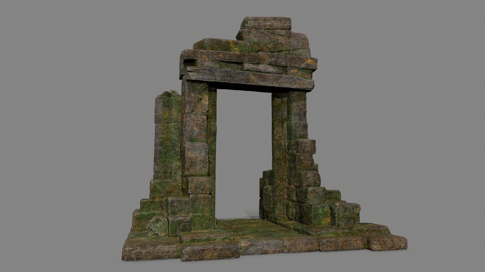 Ruin Gate Low-poly 3D model_1