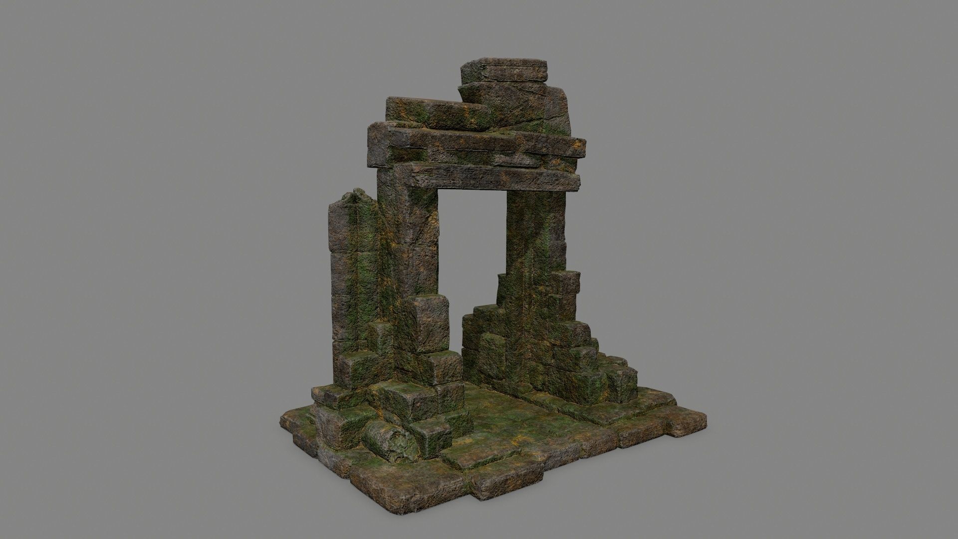 Ruin Gate Low-poly 3D model_3