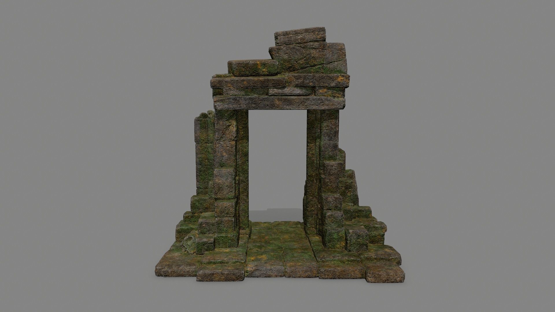 Ruin Gate Low-poly 3D model_2