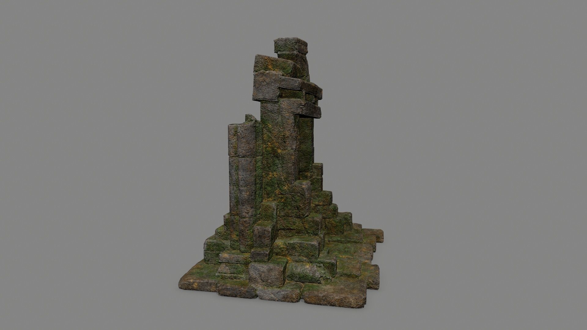 Ruin Gate Low-poly 3D model_4