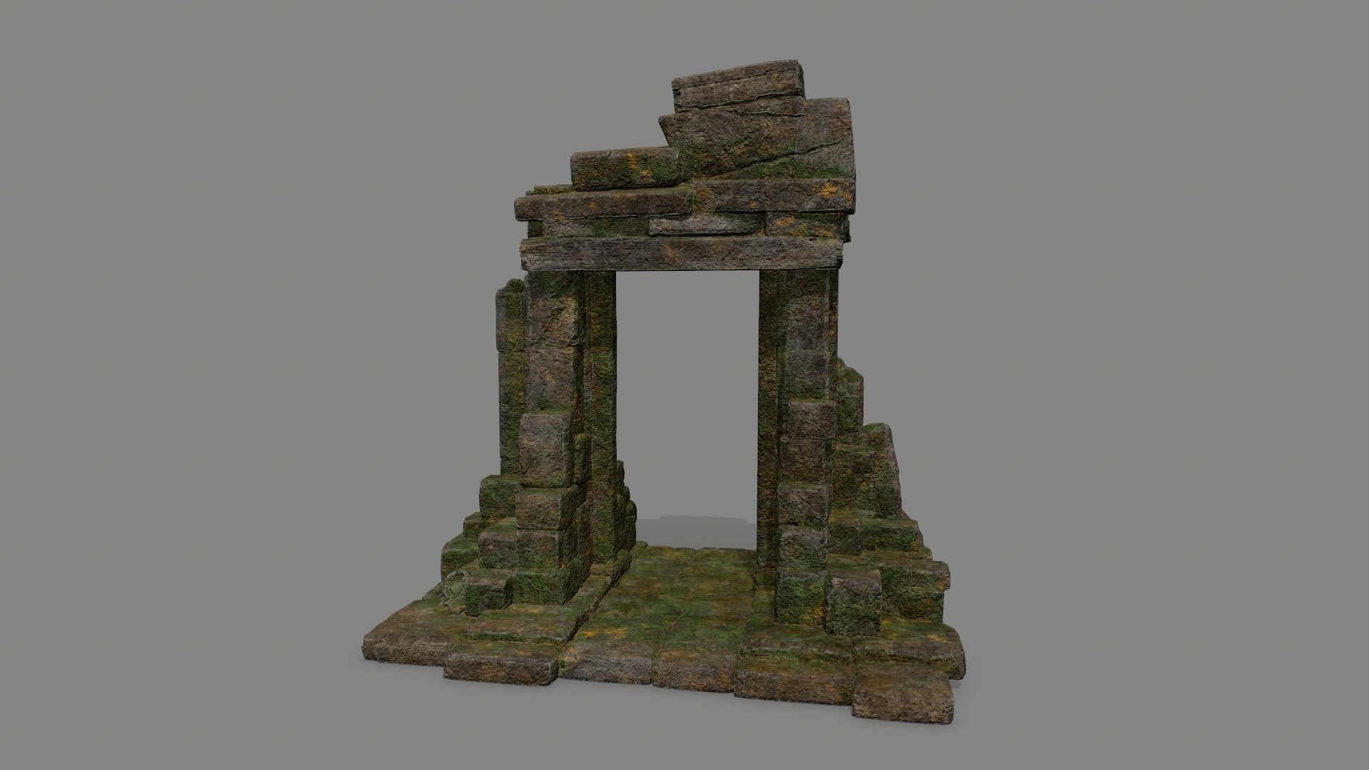 Ruin Gate Low-poly 3D model_10