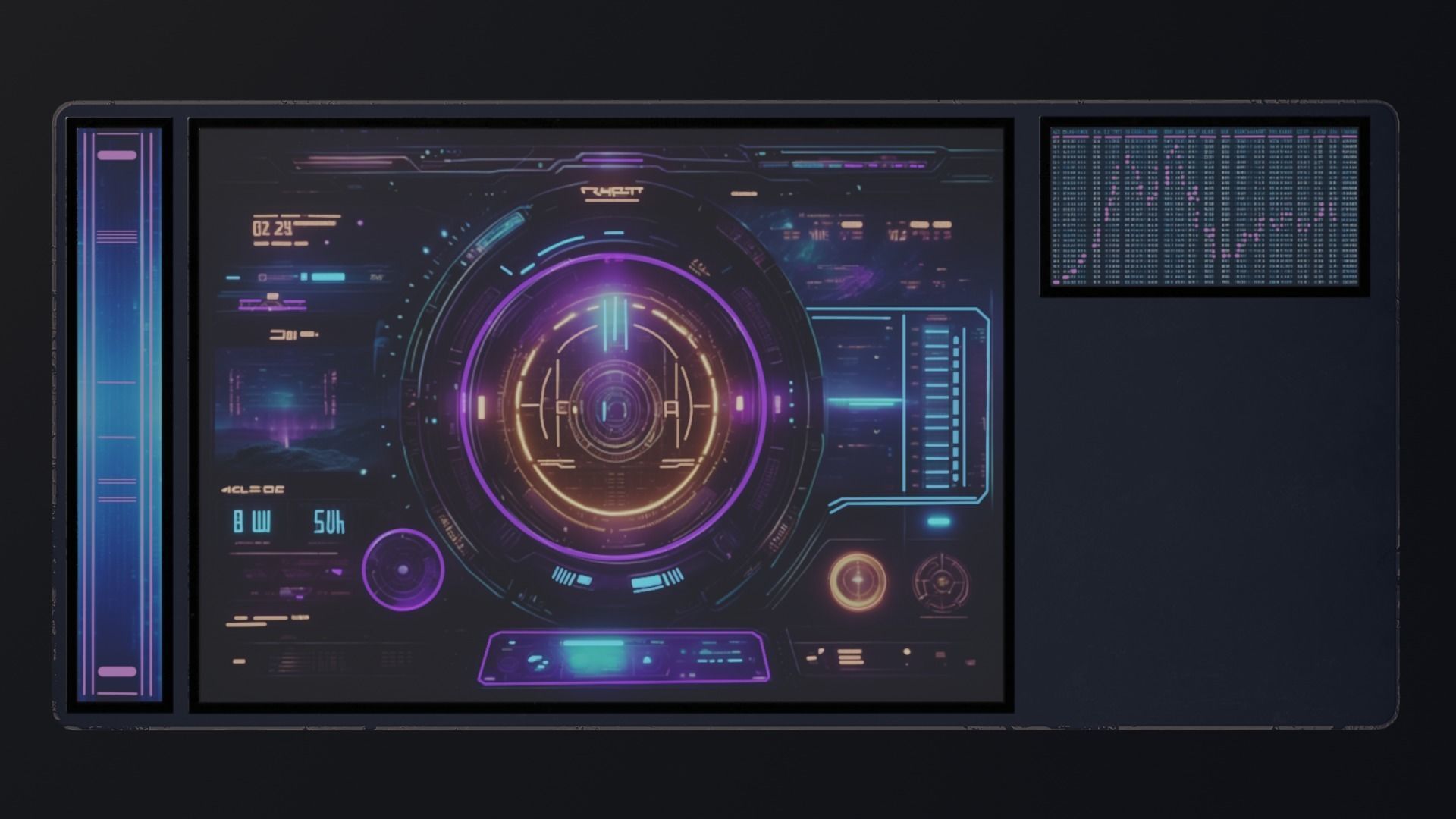 Cyber Table Blue 1 Low-poly 3D model_5