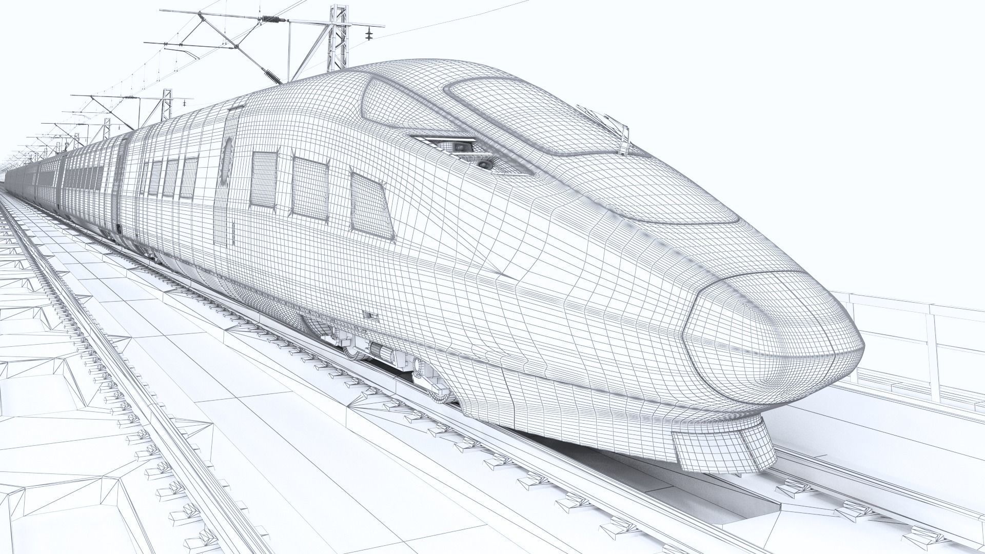 CR400AF Fuxing EMU China High Speed Rail 3D model_12
