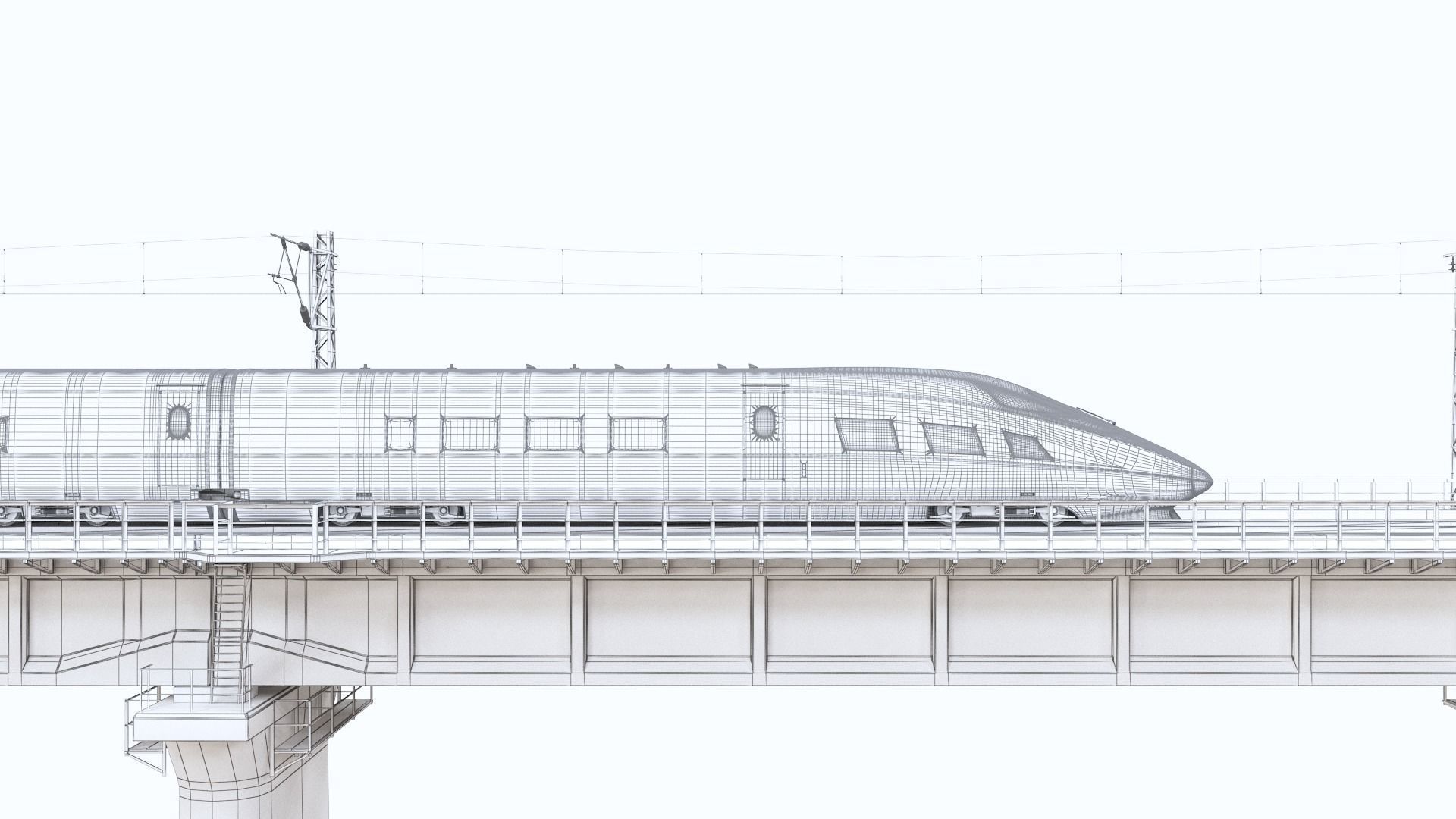 CR400AF Fuxing EMU China High Speed Rail 3D model_14