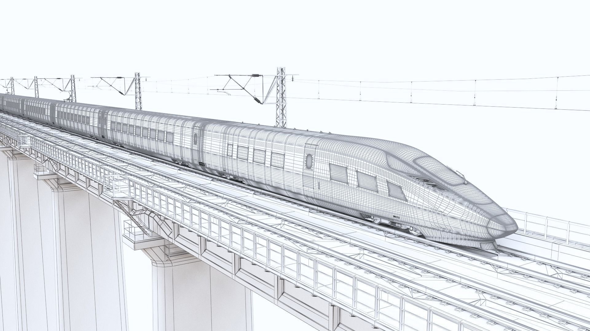 CR400AF Fuxing EMU China High Speed Rail 3D model_13